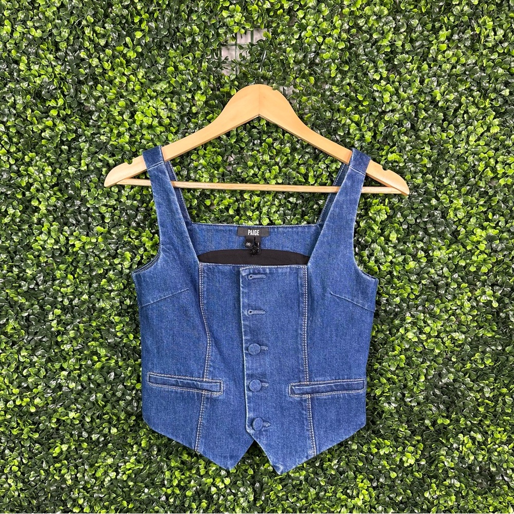 NWOT Missing top buttons PAIGE Indigo Denim Buttoned Vest‎